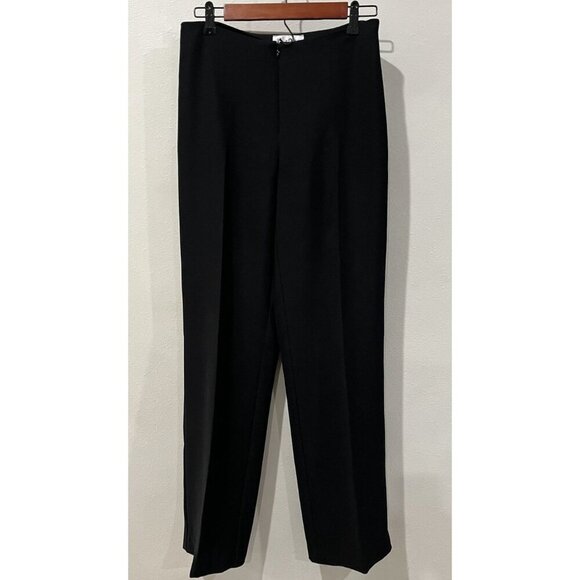 Joseph Ribkoff Pants Womens 8 High Waisted Flared Wide Leg Pants Black Zip Up - Picture 1 of 4